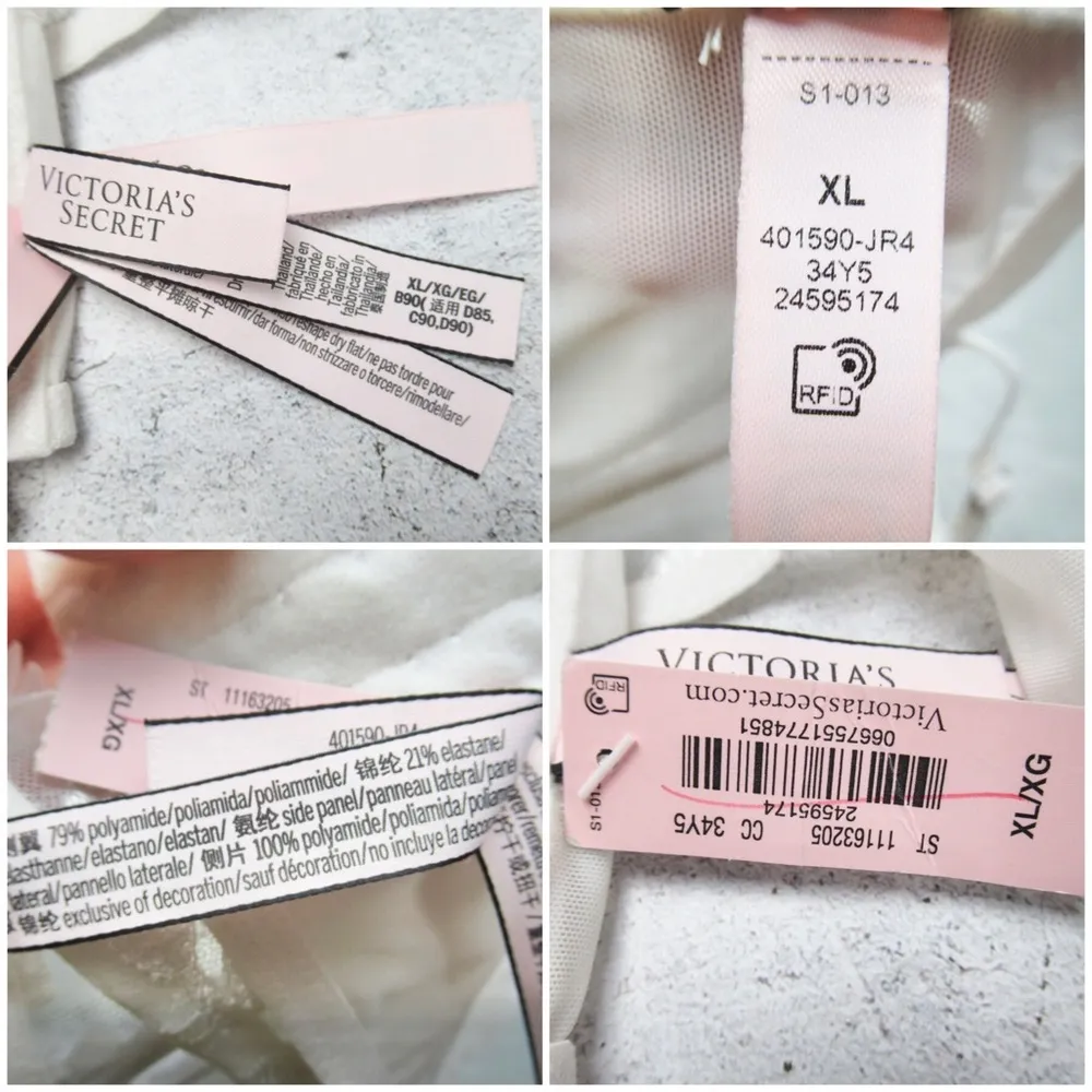 VICTORIAS SECRET Dream Angles Unlined Longline Bra Sheer Lace Floral Bralette XL - Image 11