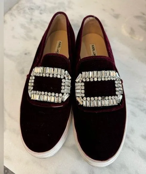 Karl Lagerfeld velvet embellished shoes - Image 2