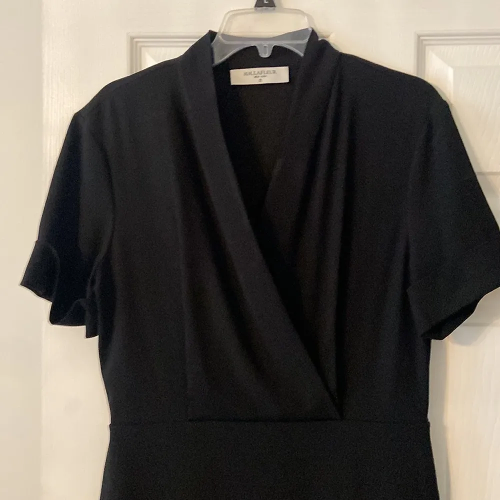 MM Lafleur Black Sheath Midi Dress V-Neck Short Sleeve size 10 length 40” - Image 6