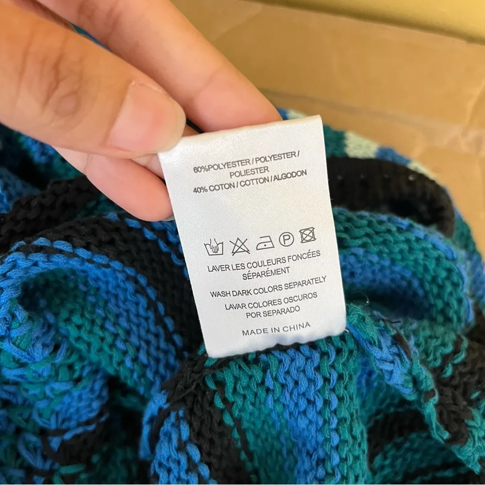 Sandro Blue Pattern Knit Sweater Vest - Image 7