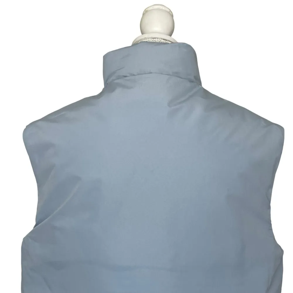 ASOS Design Oversized Puffer Vest Women’s Size 2 Petite Blue Full Zip - Image 5