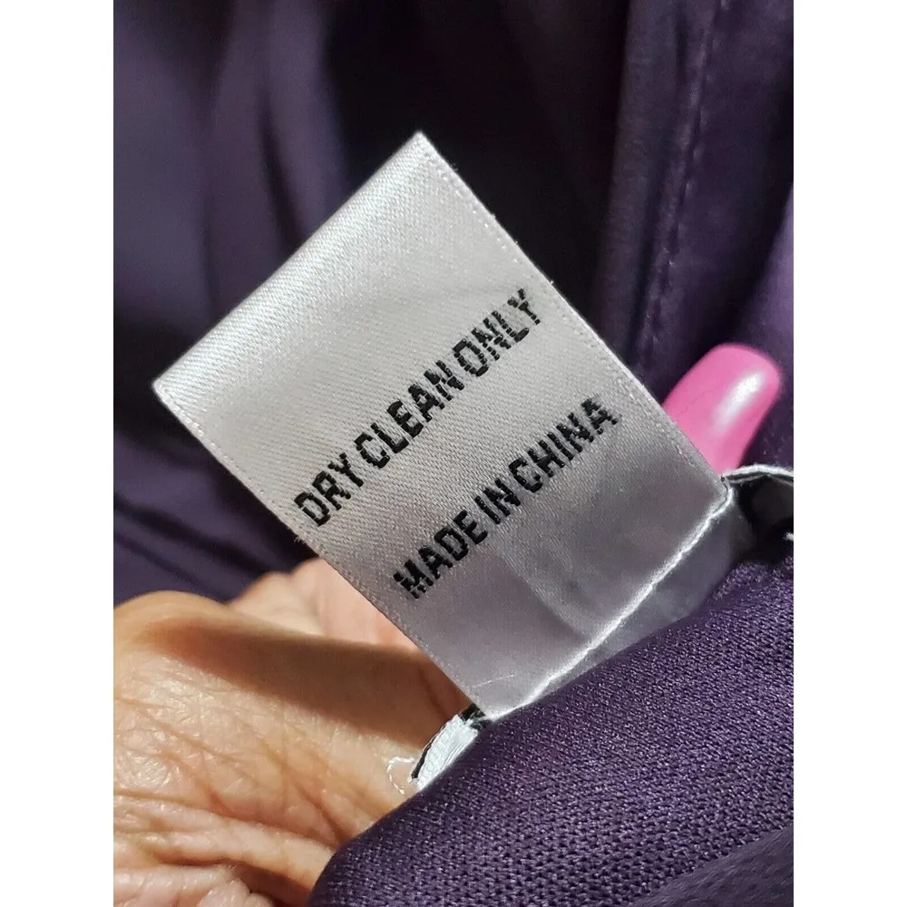 Levkoff Women Purple Polyester V-Neck Sleeveless Formal Long Maxi Dress Size M - Image 10