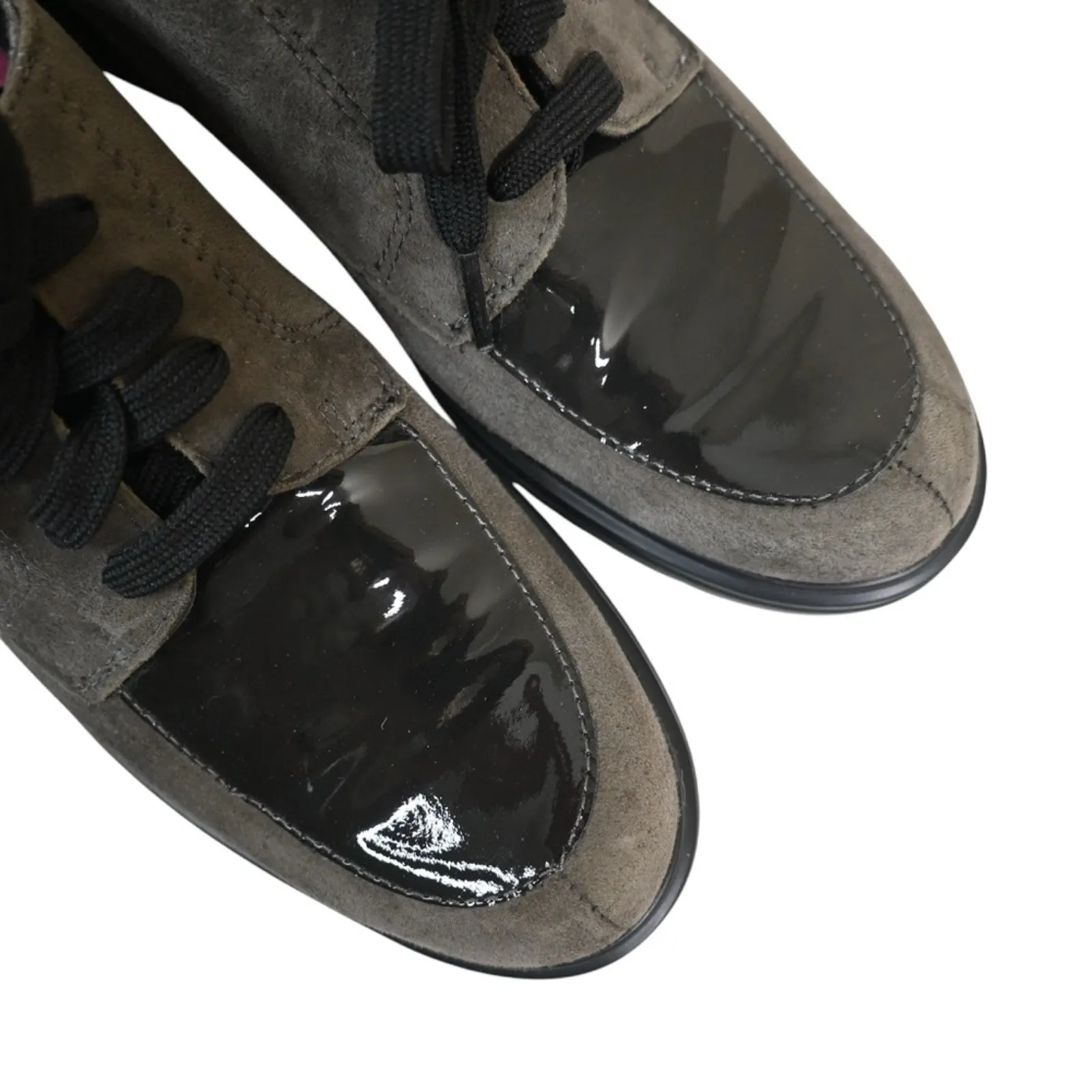 Munro Womens 8.5N Veranda Brown Suede Patent Leather Lace Up Oxford - Image 7