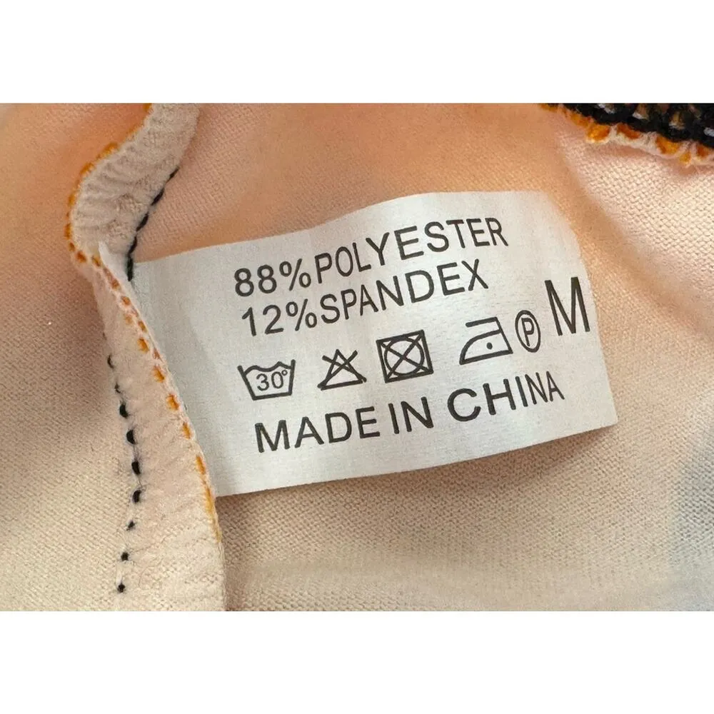 RAVE FESTIVAL Abstract Lion Mini Bootie Shorts With Cat Ears MEOW Sz S/M NEW Orange Size M - Image 7