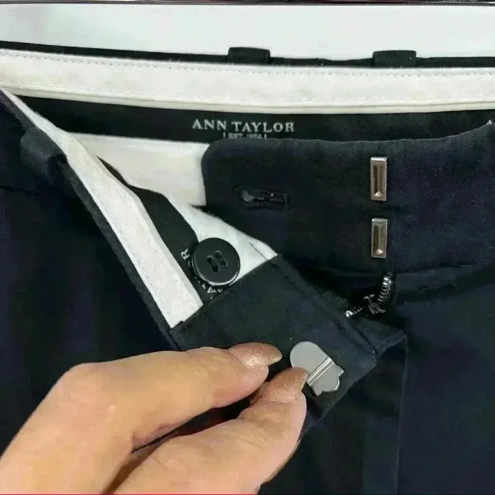 Ann Taylor‎ Women's Black Cotton Casual Dressy Lightweight Chino Pants Size 6 - Image 8