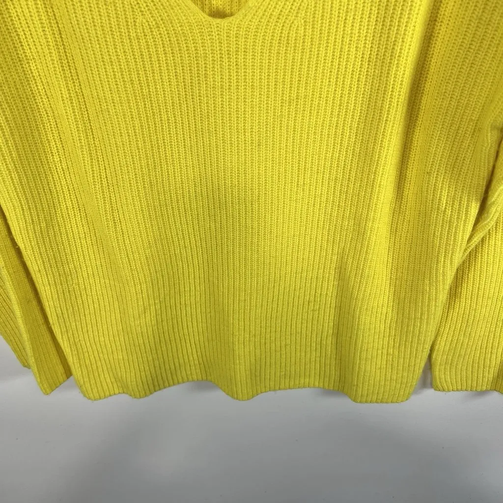 A.L.C. Wool Cashmere Blend Yellow Sweater‎ V Neck Women’s Size Medium Designer - Image 4