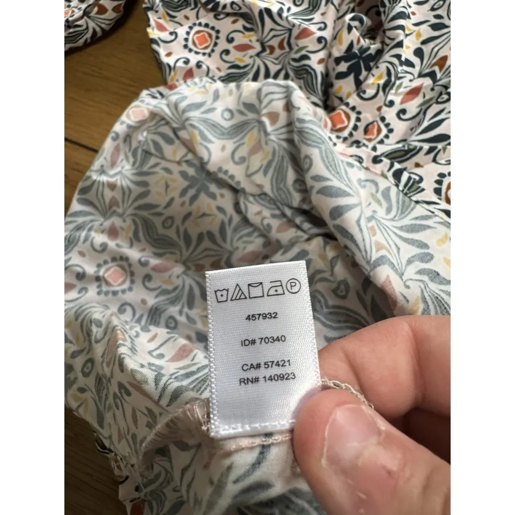 LOFT Tunic Top Size Small Long Sleeve Paisley Rayon V Neck Lightweight Colorful‎ - Image 9