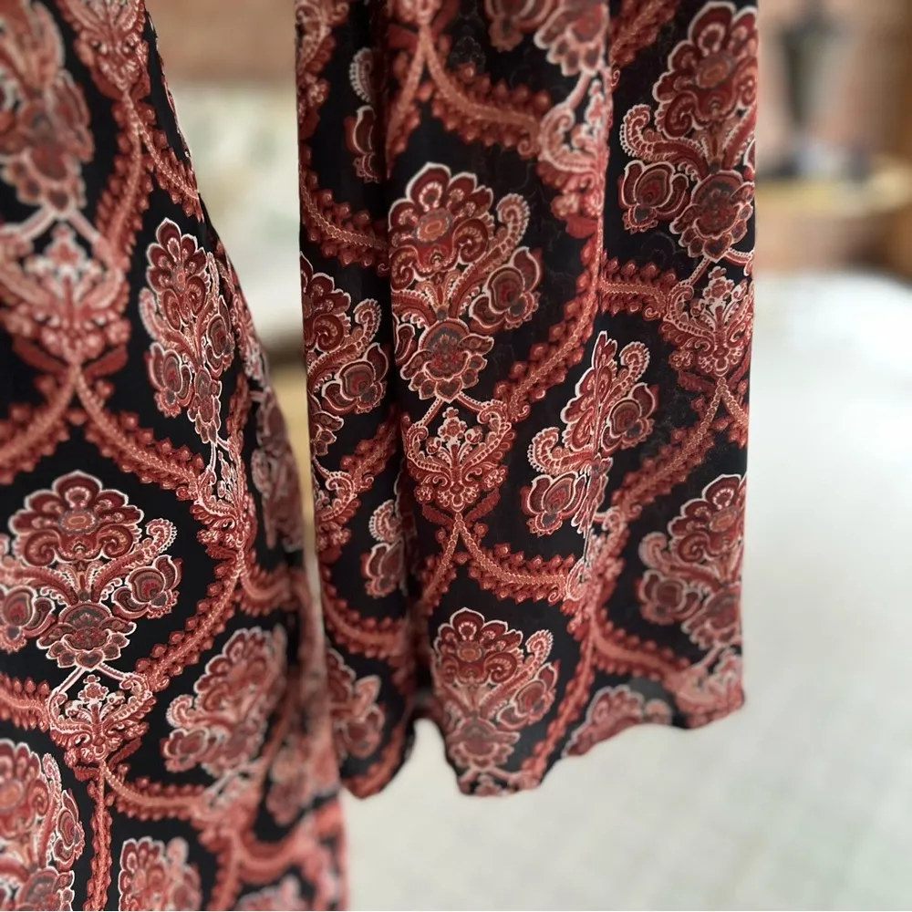 NWT Lovemarks Dress M Mini Coral Paisley Strappy Back Boho Shift Party Mod - Image 9