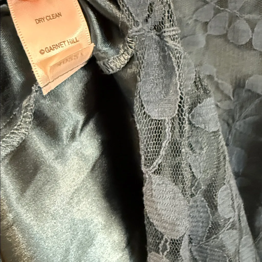 Garnet Hill Boheme Easy Lace Dress teal turquoise knee length boho tie 16 - Image 9