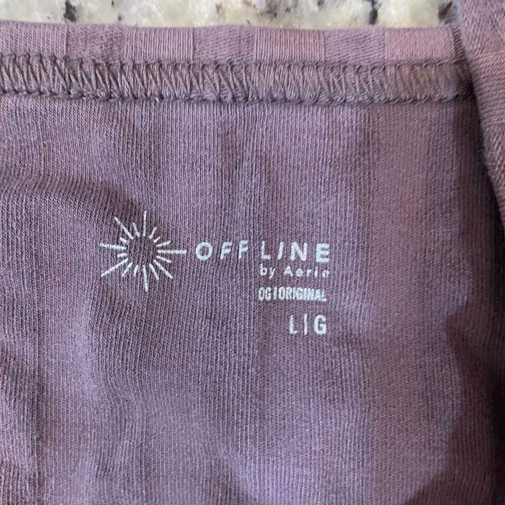 Aerie Ribbed Mauve Crop Top - Image 2