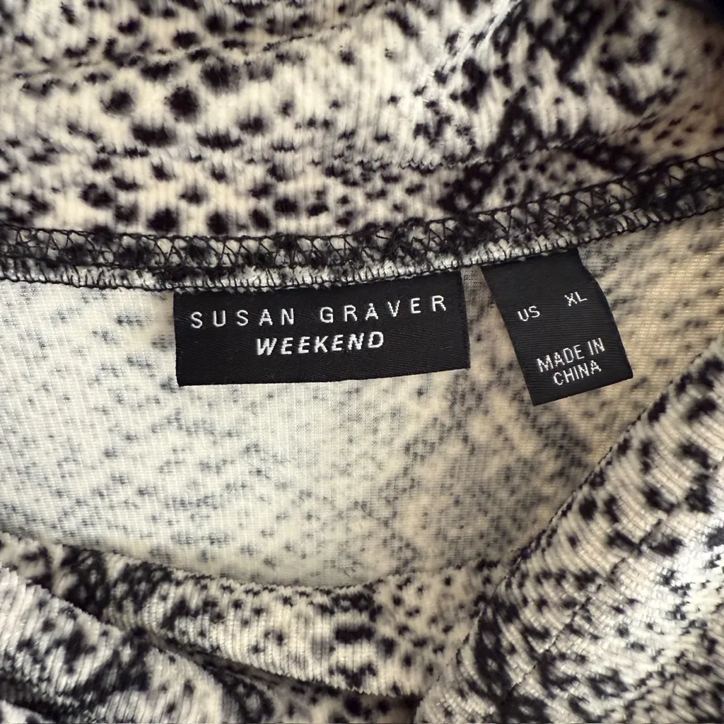 Susan Graver Snakeskin Print XL Cowl Neck Tunic Long Sleeve Cozy Chic Top Fall - Image 7