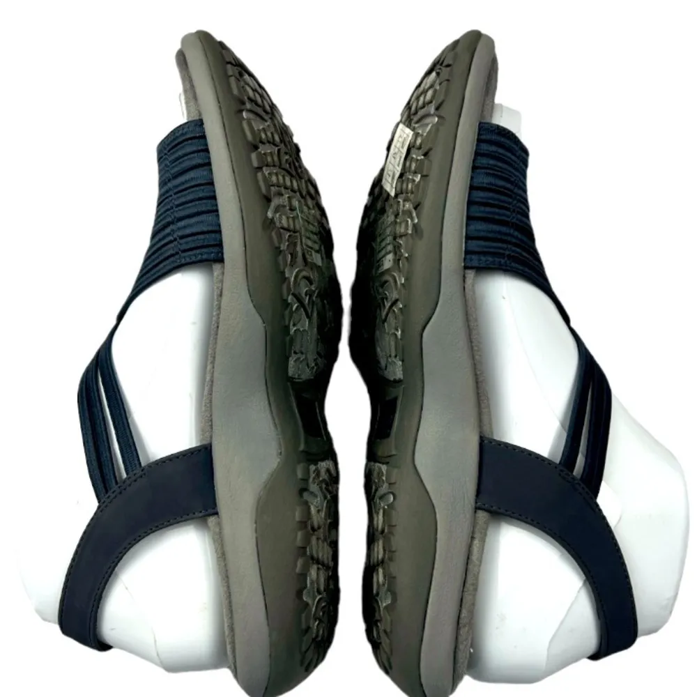 SKECHERS - WOMENS REGGAE SLIM - SIMPLY STRETCH SANDALS Navy Blue / Grey  Size 7 - Image 7