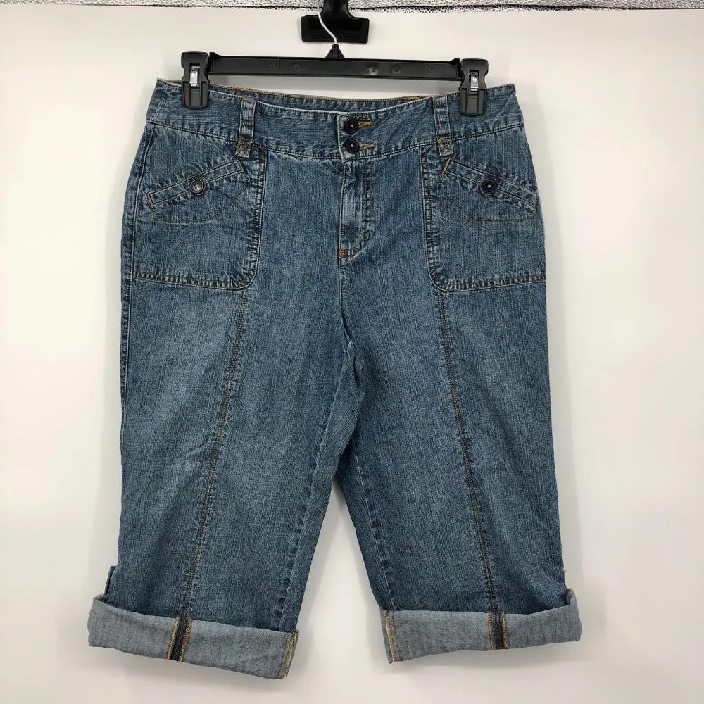 Christopher Banks Capris Womens 10P Used Denim Convertible Legs - Image 2