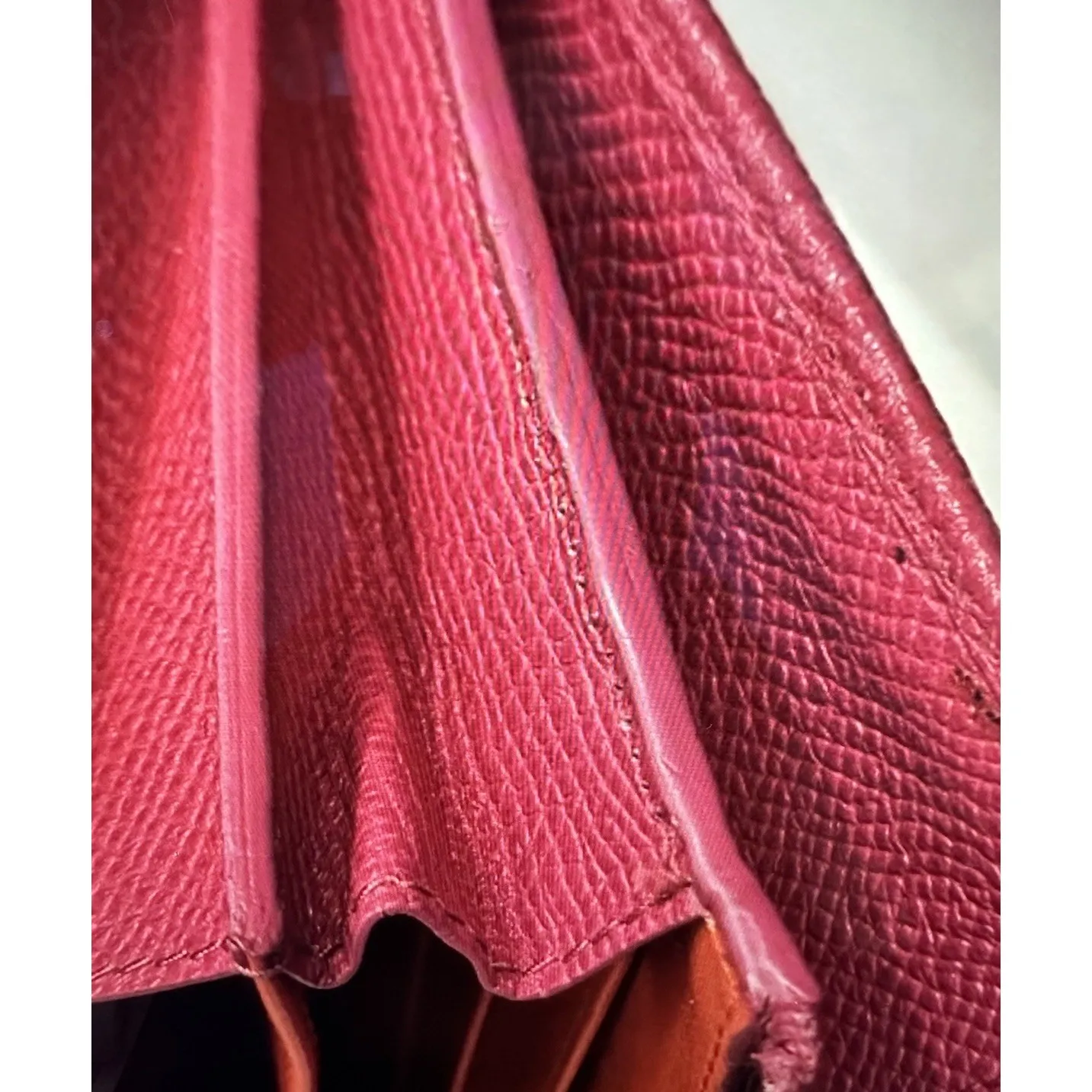 LOEWE Bi-fold Long Wallet Dark Pink 7.5" X 4"‎ X 1"  With Bust Bag Pre-owned - Image 11