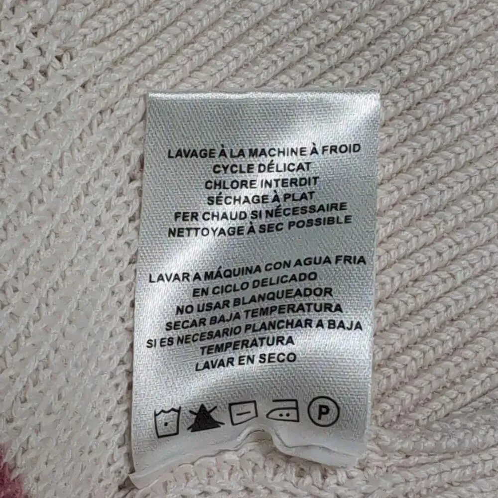 Velvet by Graham & Spencer Kierra Pullover Sweater Ecru Pink Striped Knit XL New - Image 11