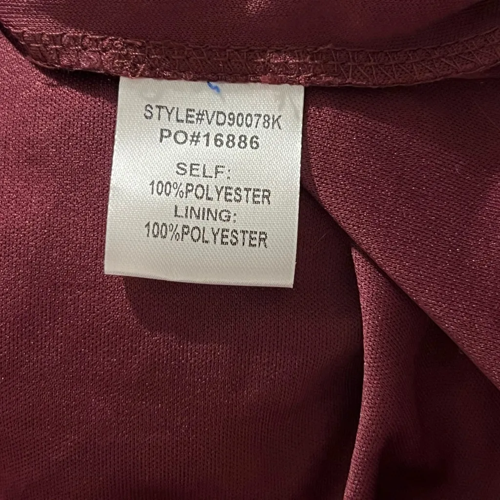 Pinkblush Burgundy Scalloped Edge Lace Overlay Empire Waist Maxi Dress Size S - Image 13