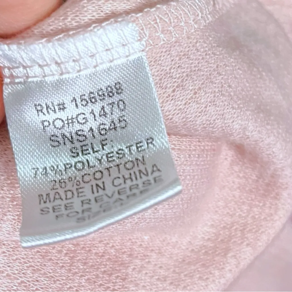 Sewn + Seen Colorblock Pink Thermal Oversized Boxy Notch Neck Pullover Sweater Size L - Image 6