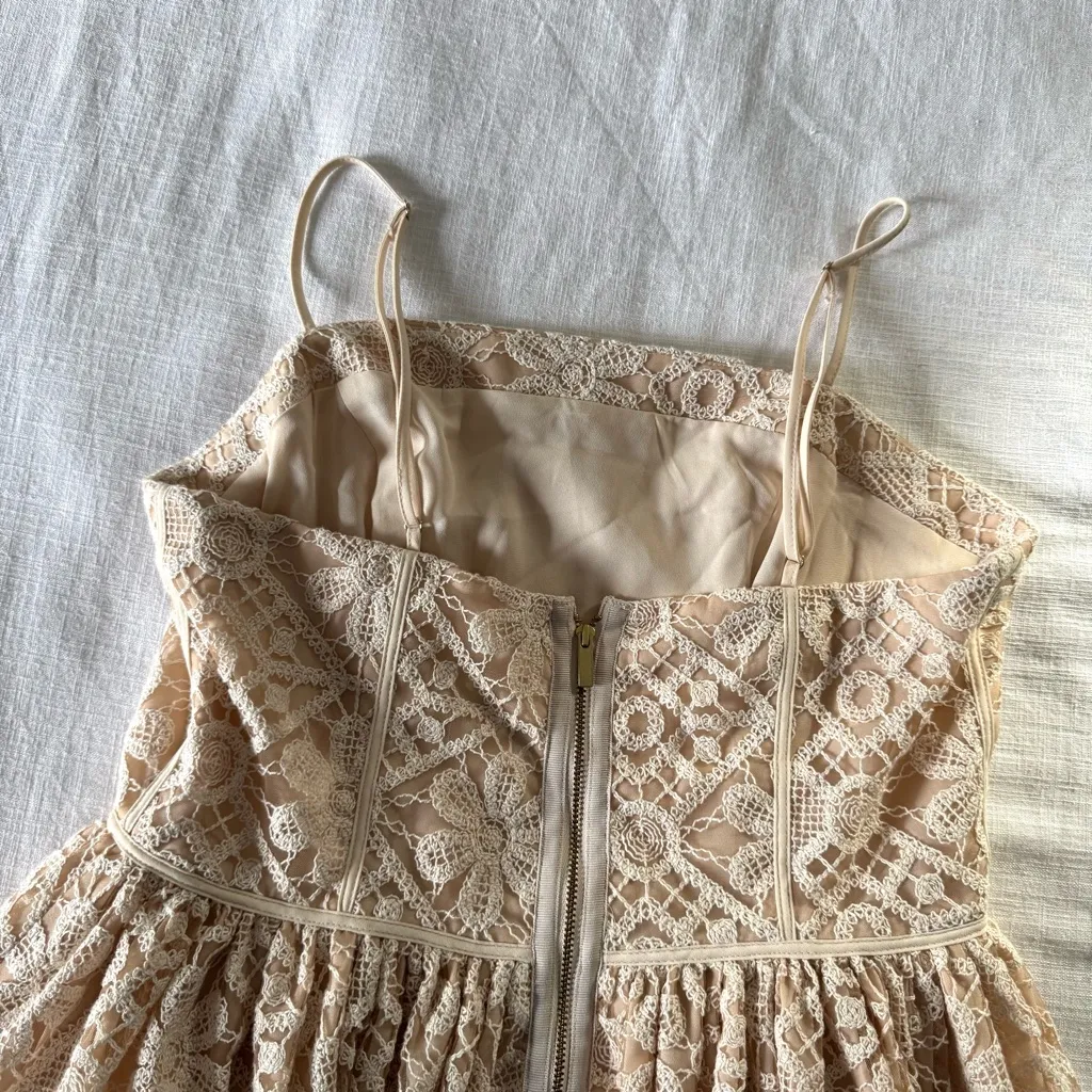 By Anthropologie Lace Basque-Waist Mini Dress NWT,  size 8 - Image 5