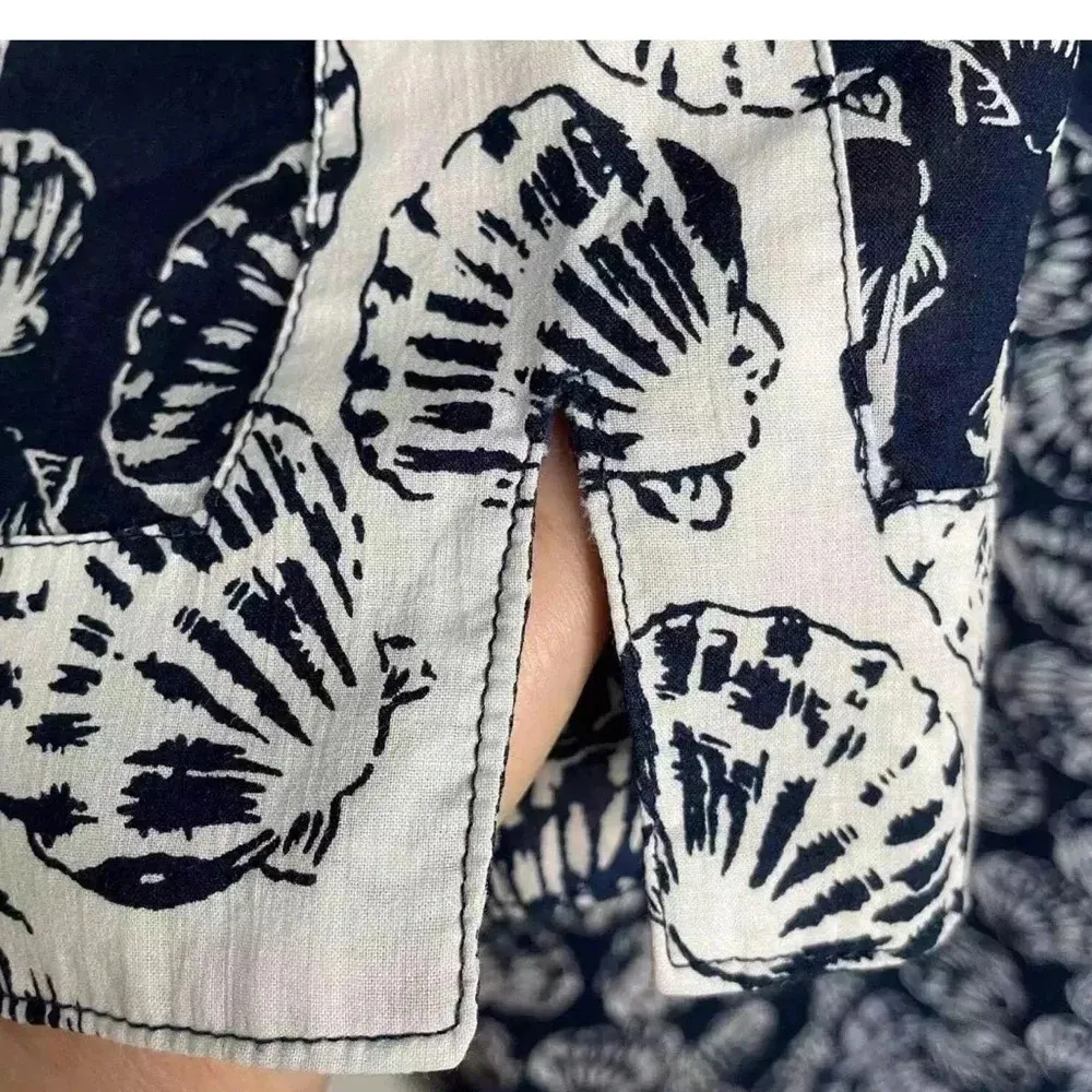 Talbots Blue & White Seashell Coastal Swim Tunic Popover Beach Coverup Size XS - Image 3