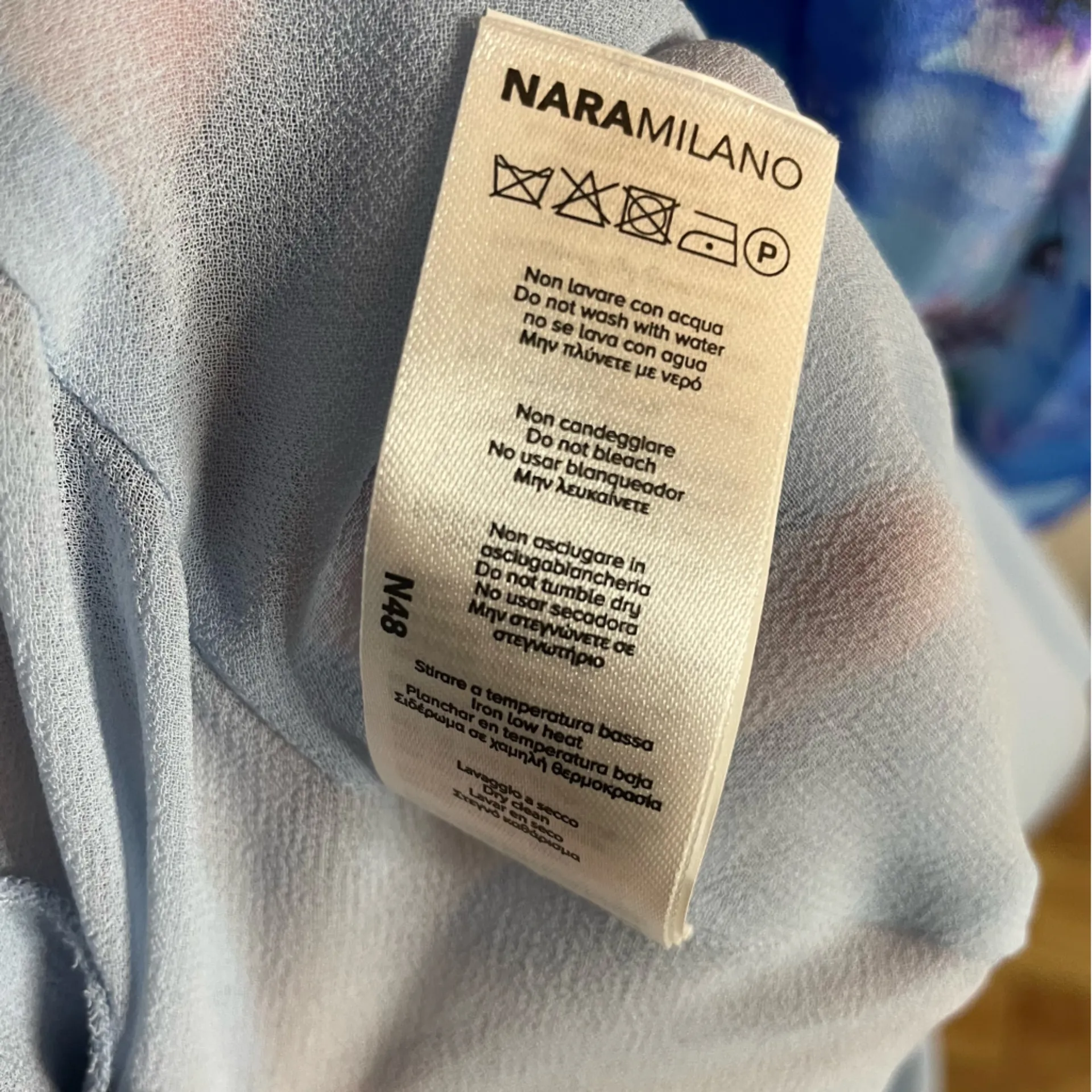 NEW Nara Milano Blue Floral Maxi Silk Dress With Halter Neck US Size 6 - Image 8