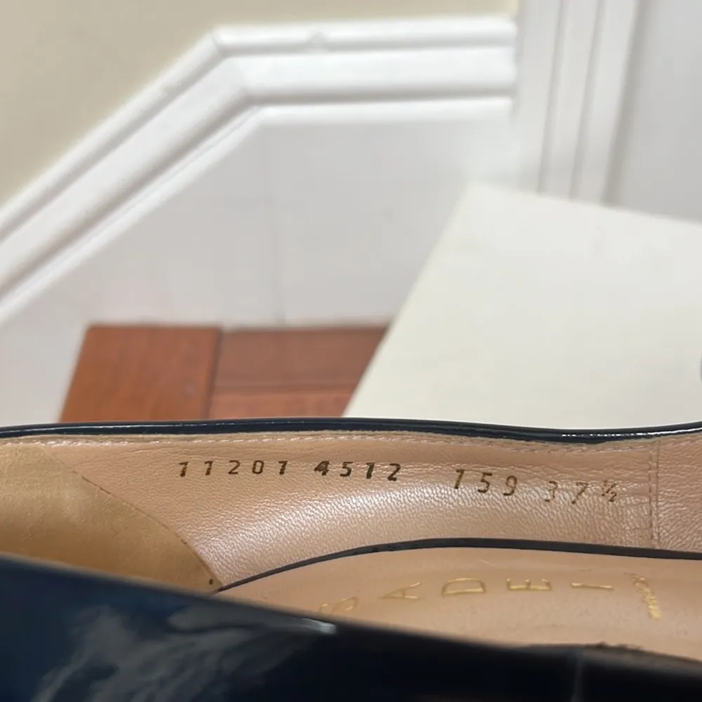 Casadei | Blue Patent Leather Pumps Gold Hardware 37.5 - Image 9