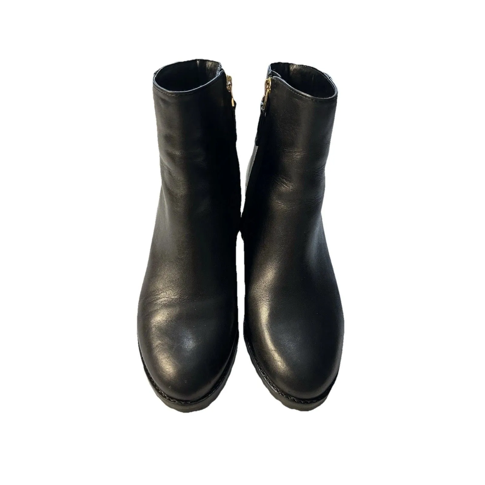 LAUREN Ralph Lauren Shaley black leather wedge ankle booties boots US 6 - Image 2