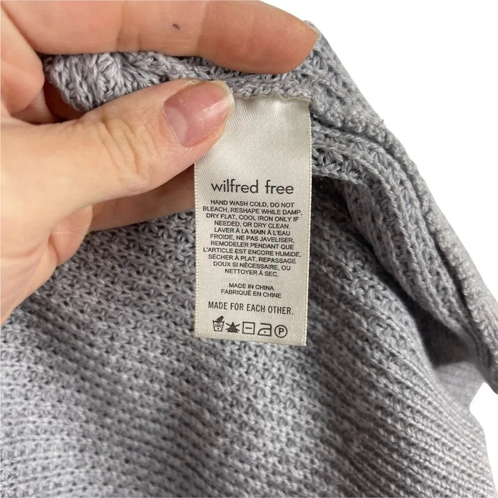 Wilfred Free Aritzia 100% Merino Wool Gray Knitted Crew Neck Sweater Size XS - Image 11