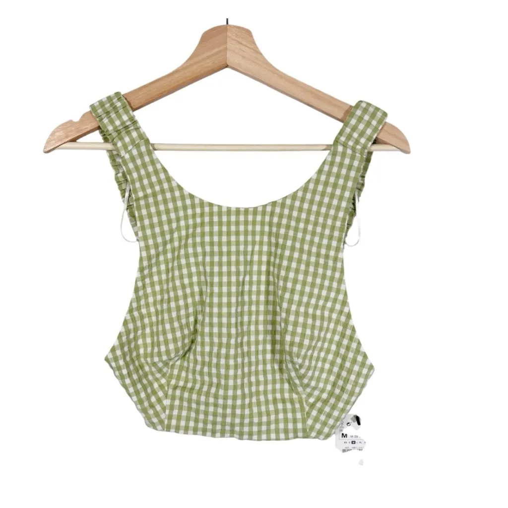 NEW Zara Gingham Sleeveless Open Back Crop Top Size Medium - Image 3