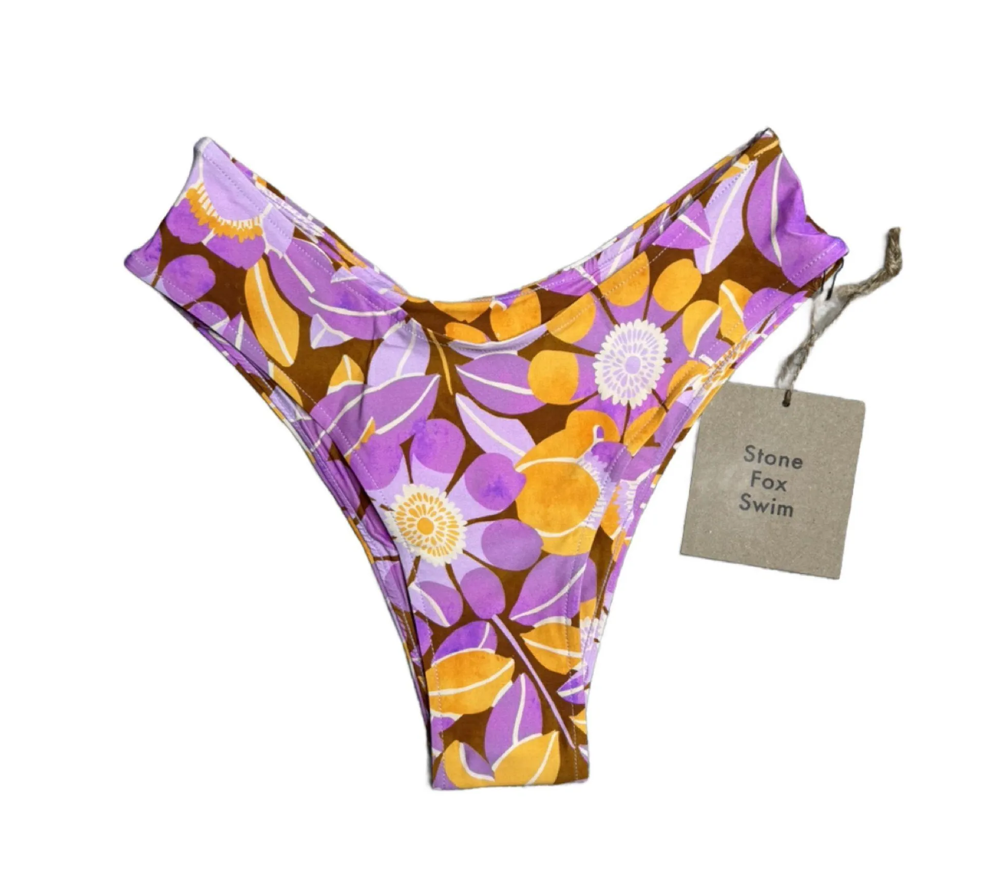 Stone Fox Swim Nola Bikini Bottom Women’s S Retro Bloom Print $88.00 - Image 1