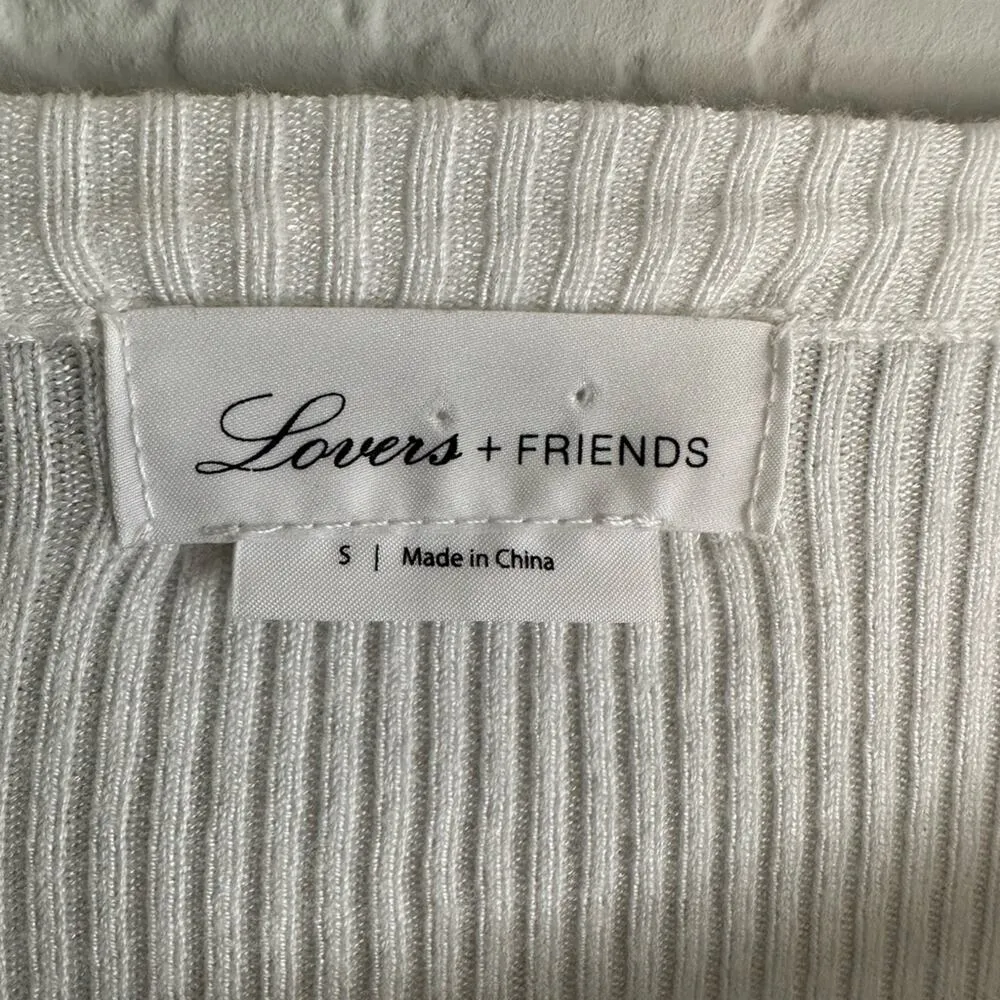 Revolve Lovers + Friends Waterloo White Sweater Ruffle Long Sleeve Minimalist - Image 4