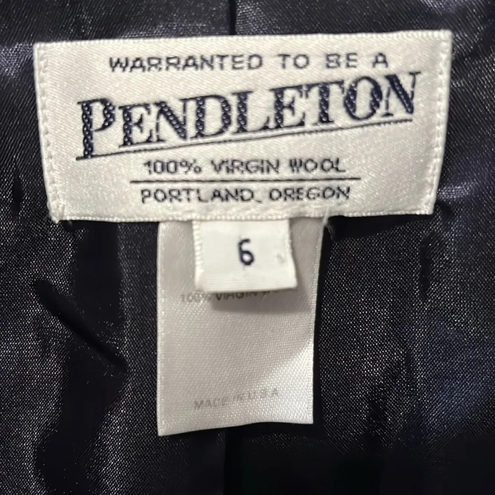 PENDLETON Vintage Women's Full Zip Navy Virgin Wool Blazer, Size 6 - Image 8