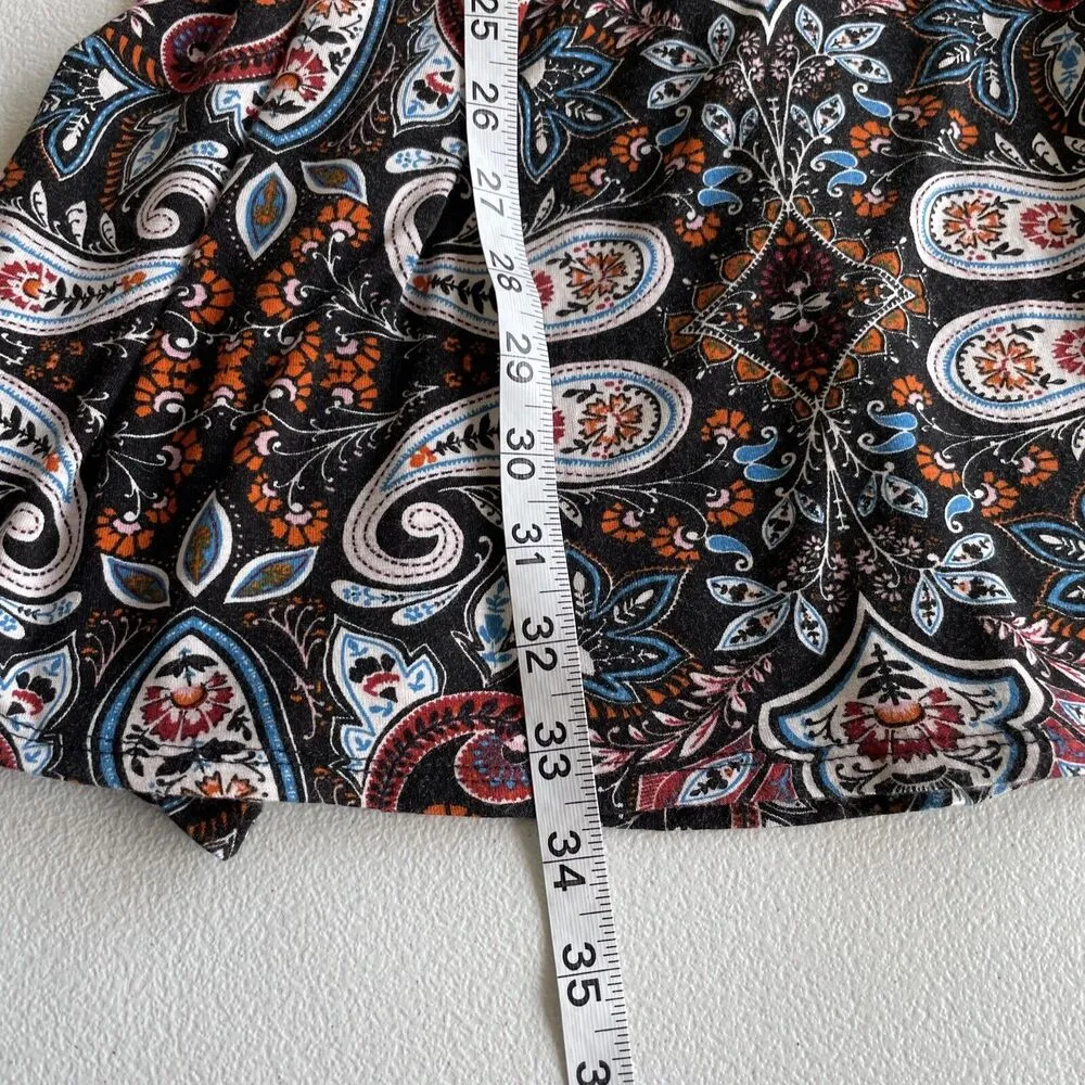 Xhilaration Women’s Junior’s Size S Paisley Floral Bell Sleeve V-Neck Wrap Dress - Image 10