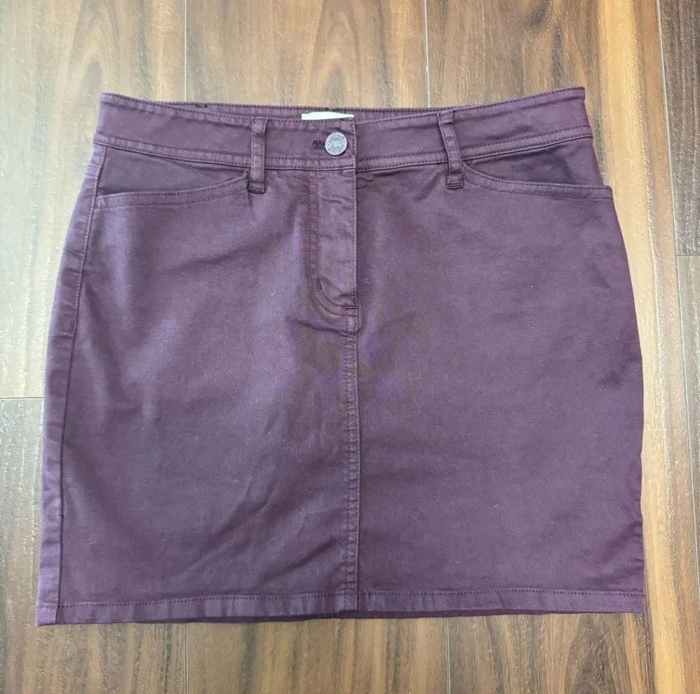 Wilfred Free Wine Burgundy Purple Mini Skirt Size 4 - Image 2