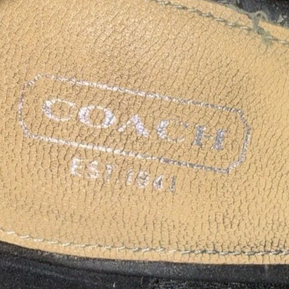 EUC Coach Adrina A3525 Black Leather Suede Peep Toe Buckle Booties Size 9.5 - Image 9