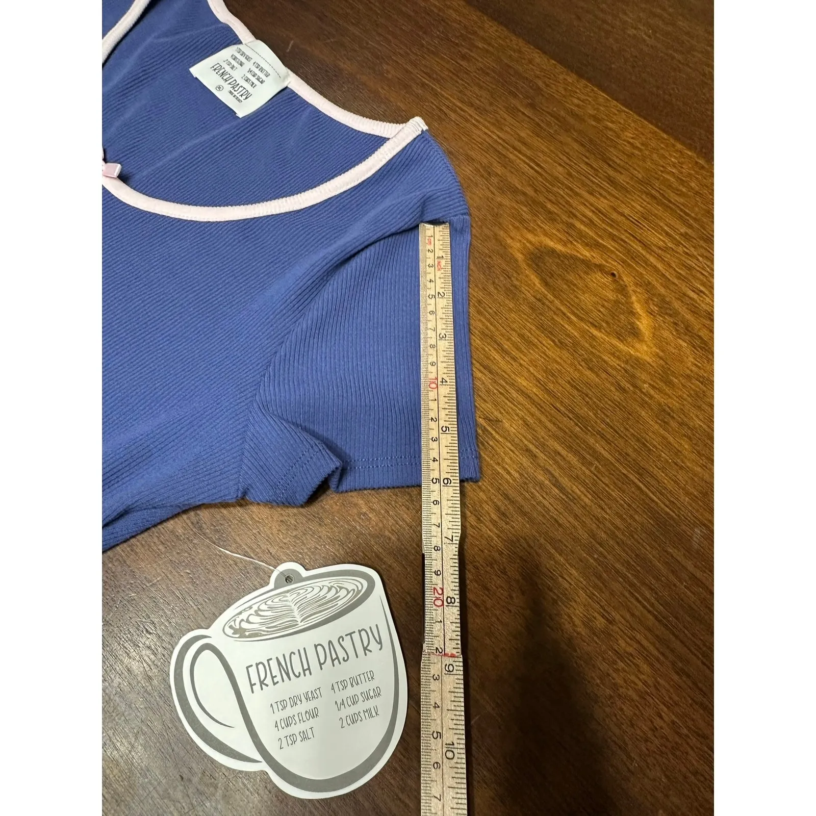 Y2K Coquette Feminine Dainty Soft Crop Top Women XL Stretch Bow Pastel Grunge - Image 6