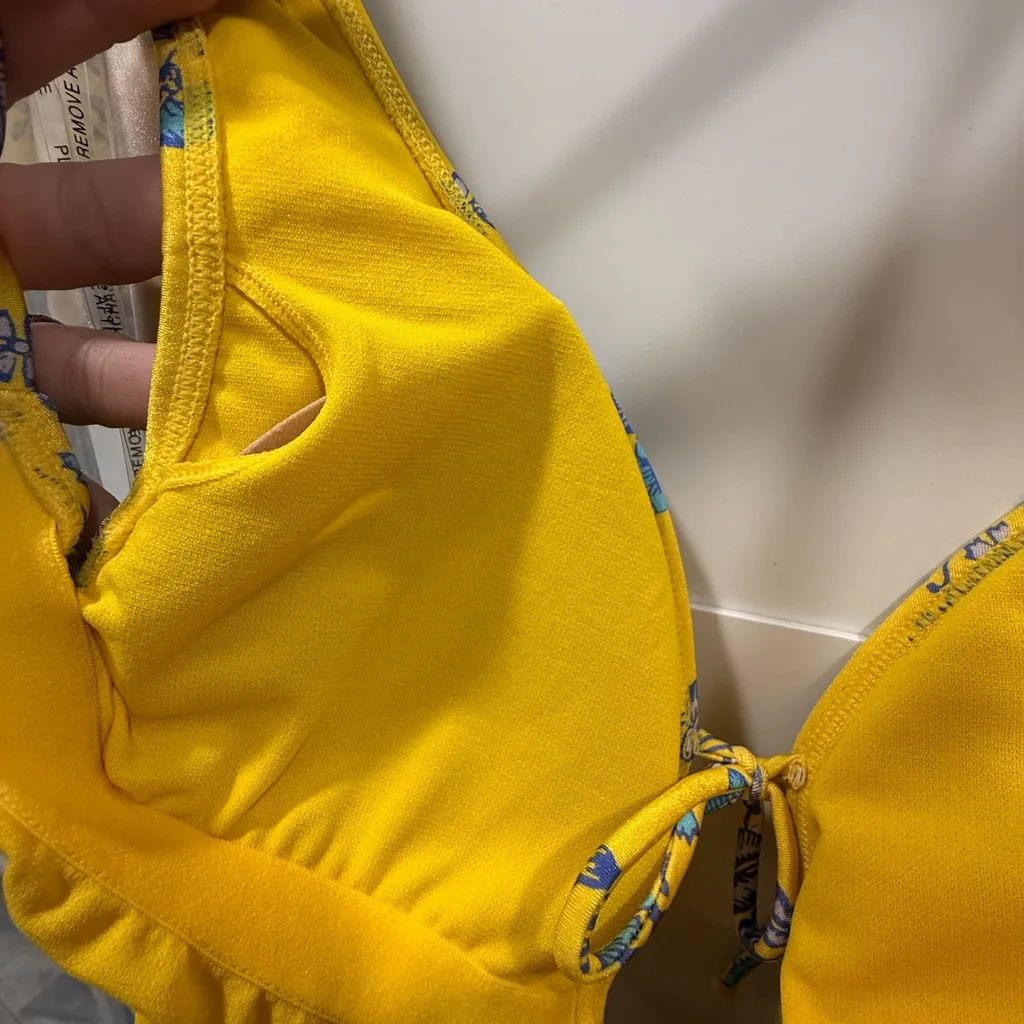 Sam Edelman Yellow Flora Monokini size Large, NWT! - Image 14