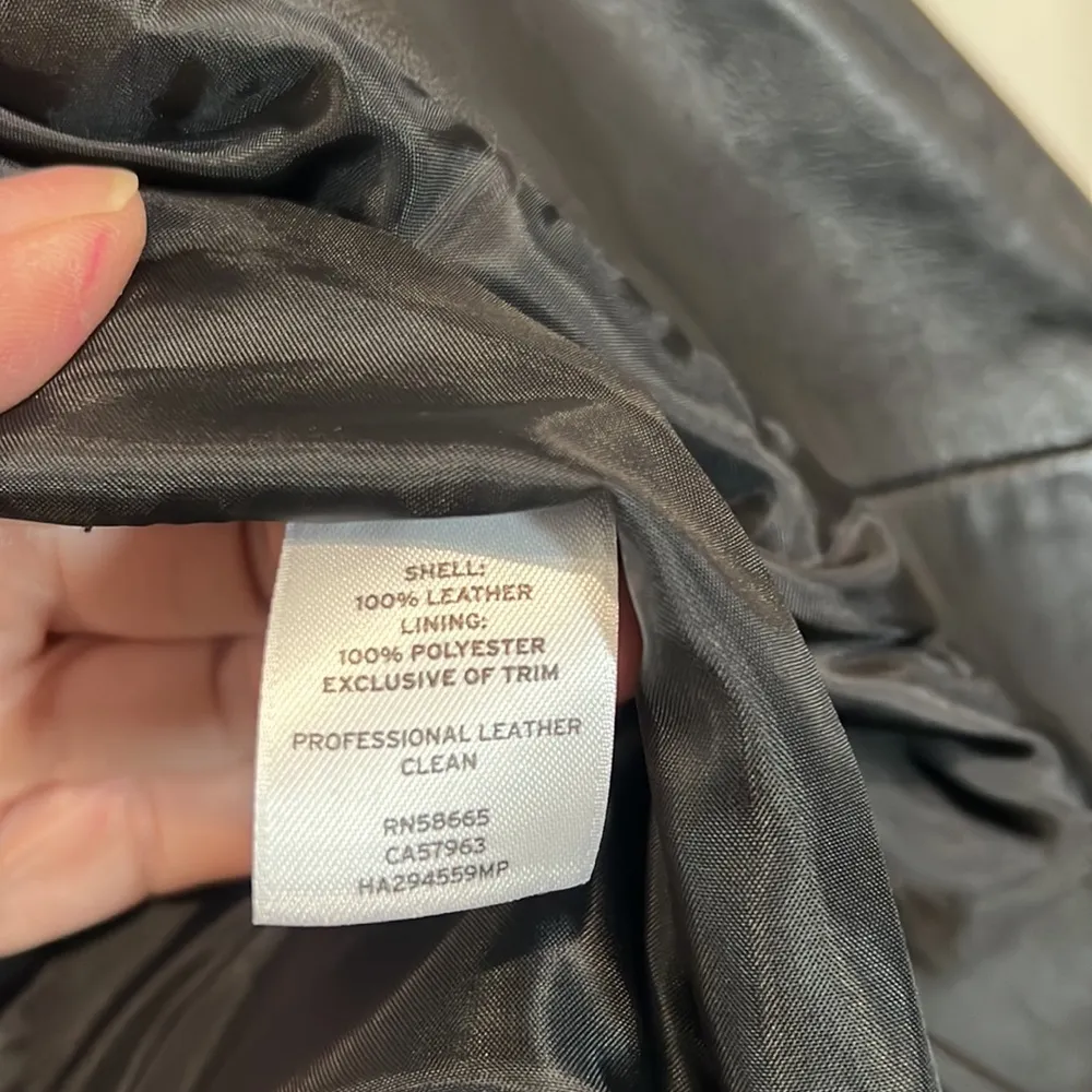 Halogen Black Leather Jacket. Size XL petite. - Image 11