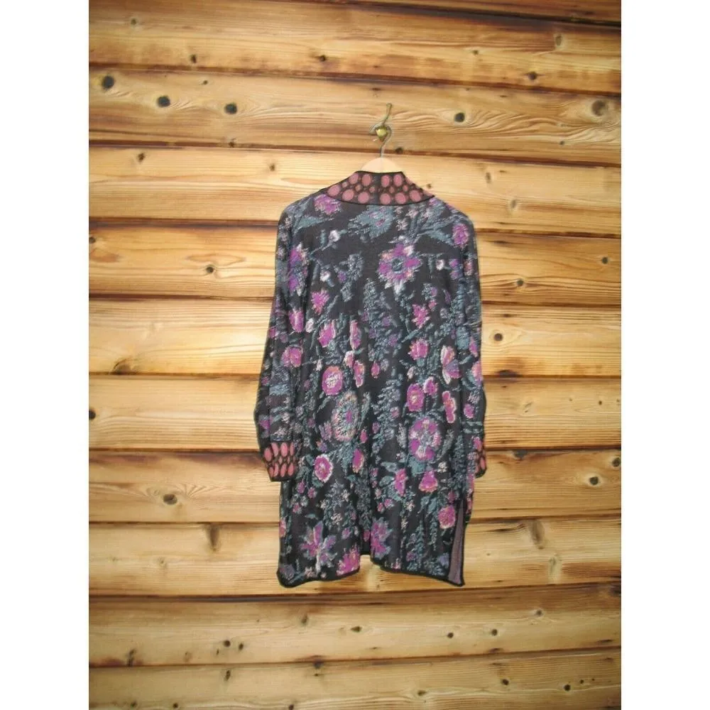 Peruvian Connection Bloomsbury Black Pima Cotton Kimono Cardigan Sweater XL - Image 5