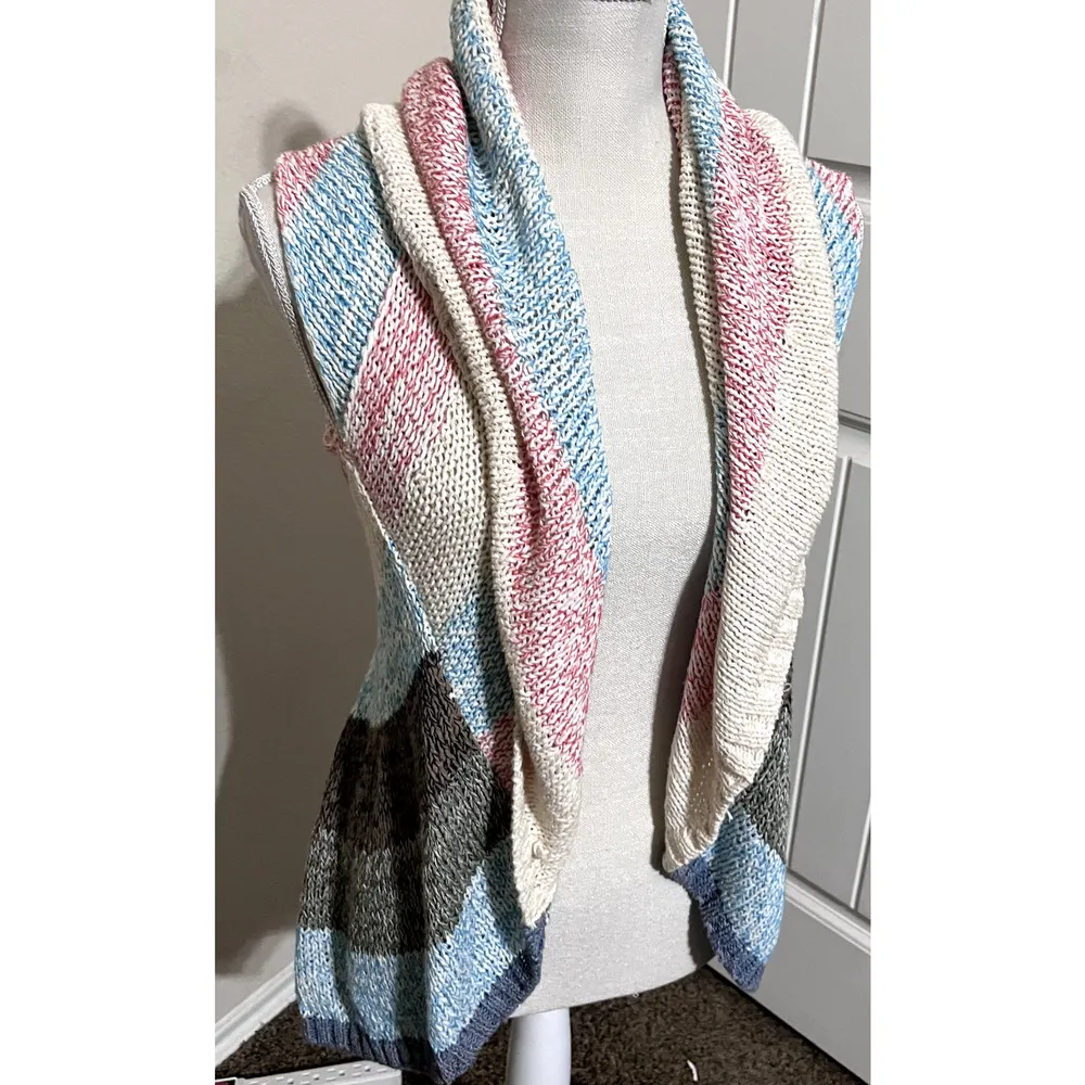 CAbi 216 Line Up Circle Vest Cardigan Shrug Wrap Sweater XS Pastel Stripe - Image 5