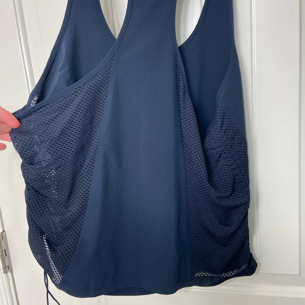 NWOT Athleta women’s navy blue cinched lightweight racerback active tank‎ top M - Image 6