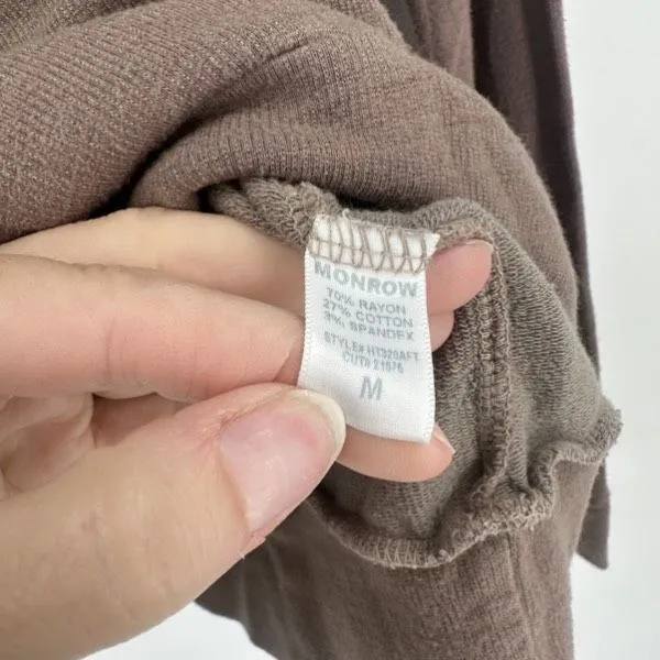 Monrow Women's Tan Super Soft Pullover Hoody Hoodie Hooded Sweatshirt Medium - Image 5