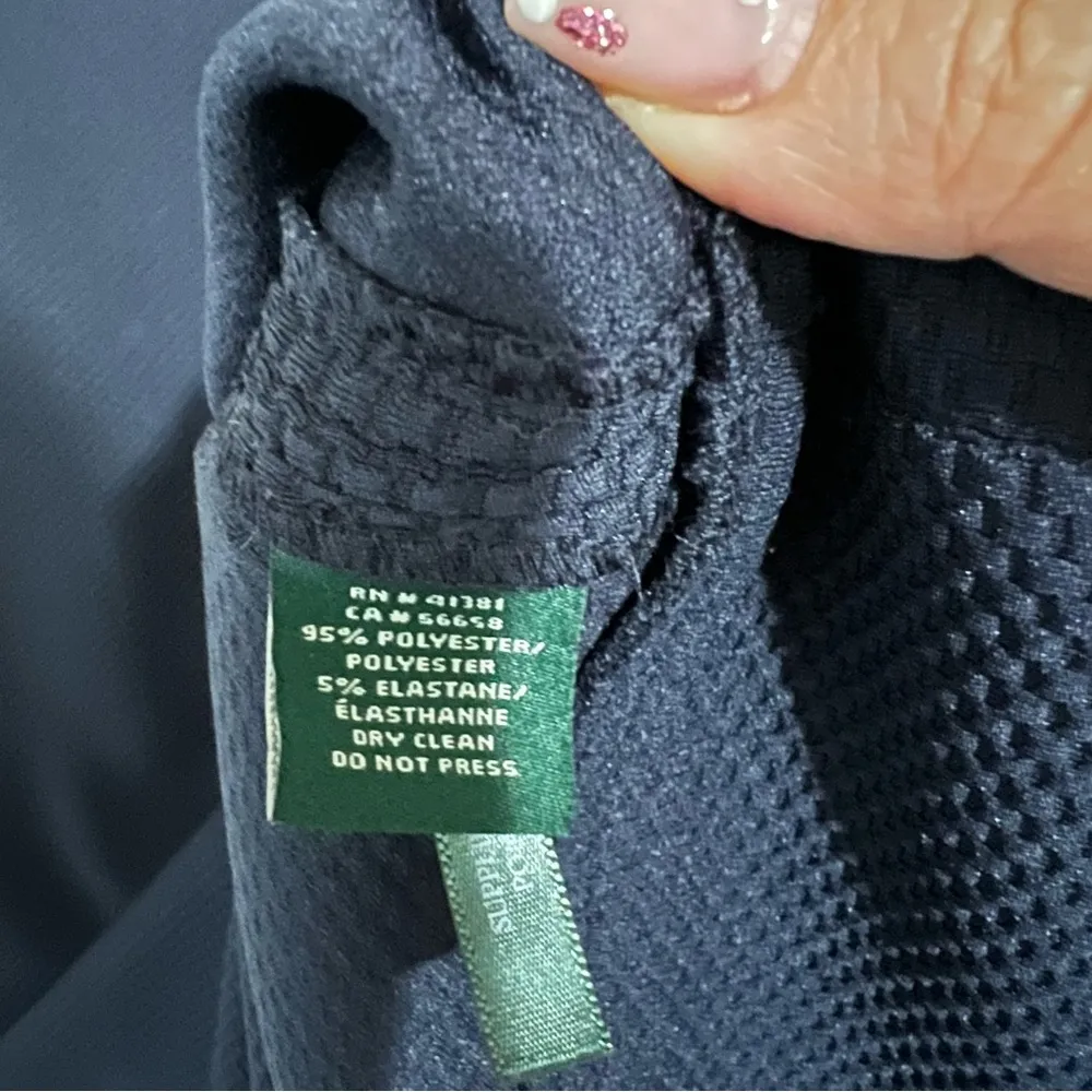 Lauren Ralph‎ Lauren Navy Blue Rolled Collar Waffle Knit Sheath Dress - Image 7