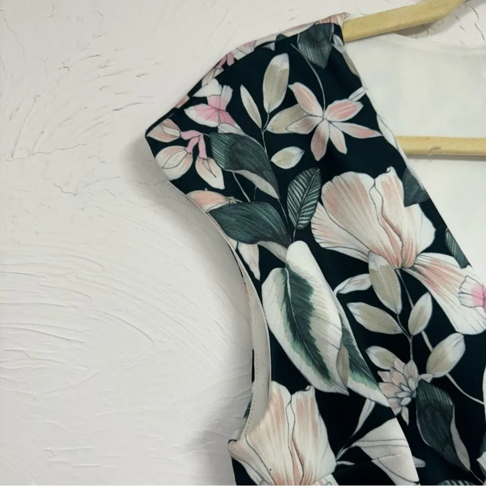 Alexia Admor Green Floral Cap Sleeve Sheath Dress Mini Womens S Spring Luxury - Image 6