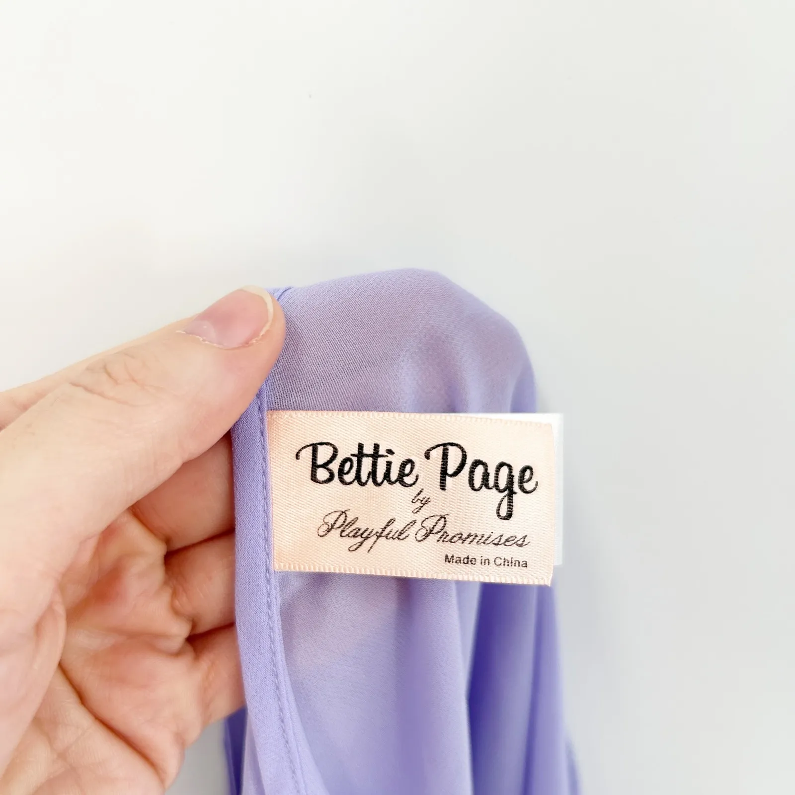 Bettie Page Playful Promises Womens Lilac Feather Trim Lingerie Slip Dress US 6 Purple - Image 7