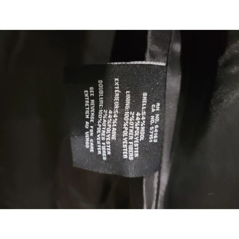 NWT $500 Cole Haan Wool Blend Full Zip Collar Coat Women's 10 Black C4 - Image 8