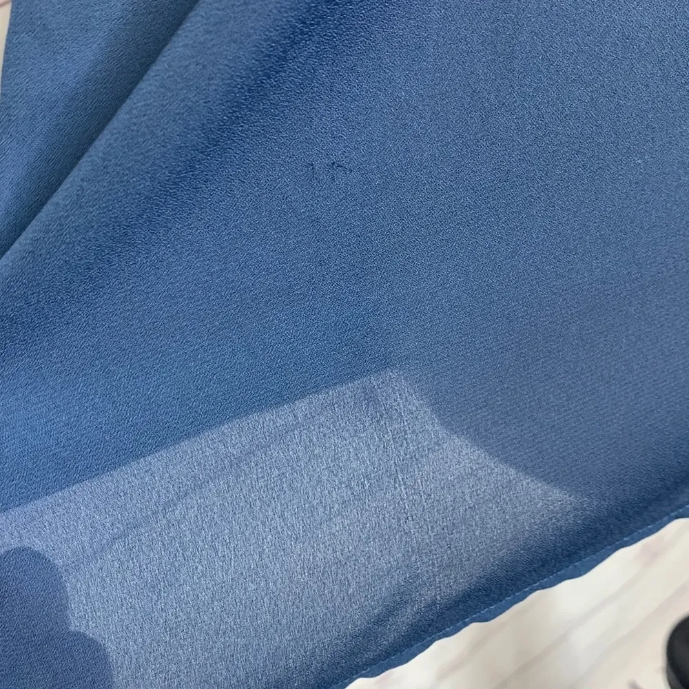 Gianni Bini Navy Blue Embroidered Lace Chiffon Casual Boho Blouse Top Size XS - Image 6