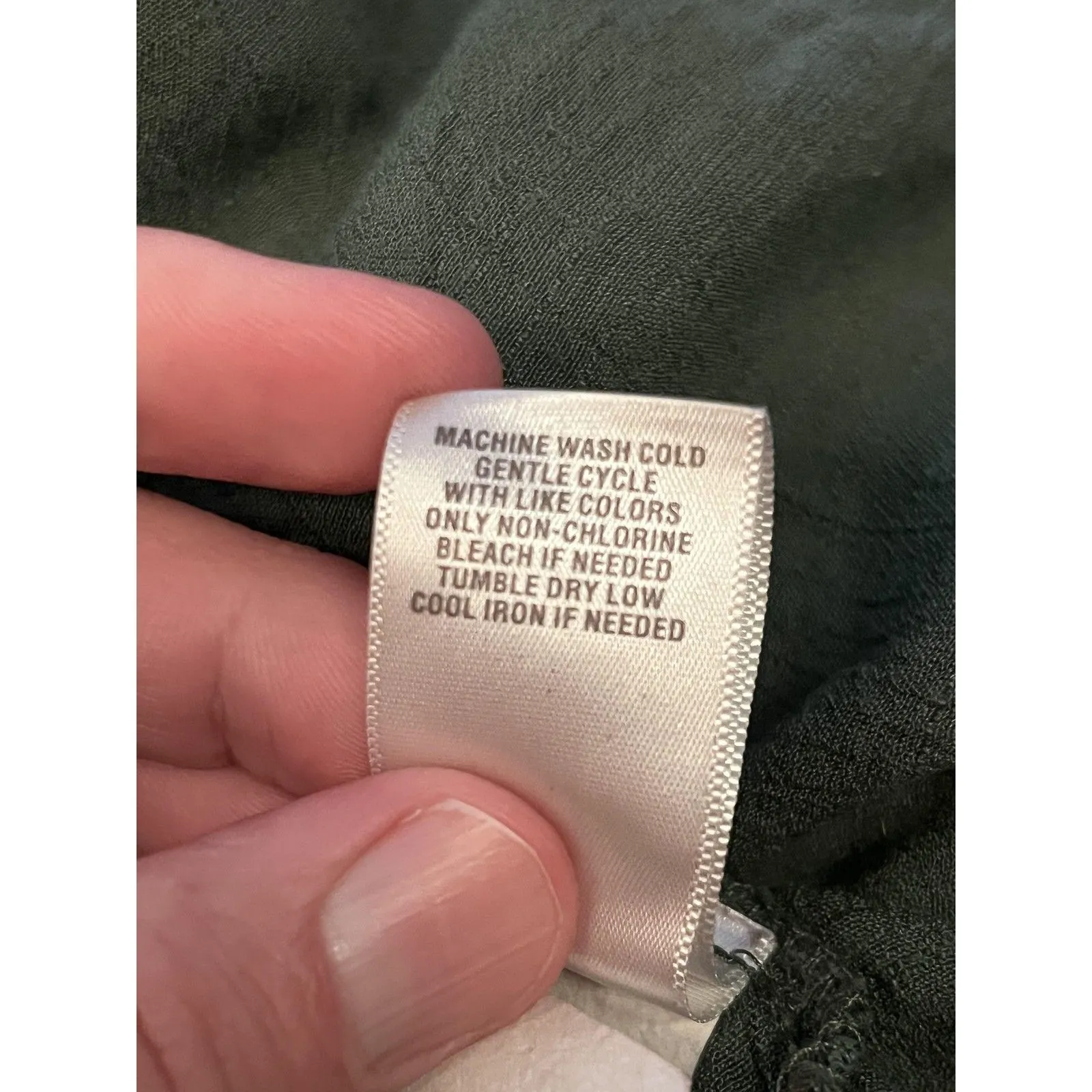 Dressbarn Shirt Womens 1X Olive Green Peasant Boho Embroidered Tassel Tie Top - Image 9