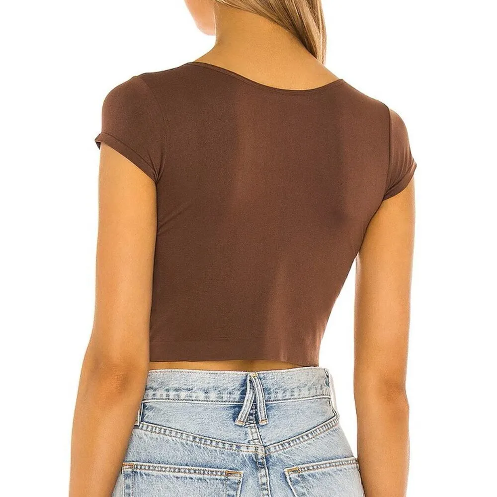 Free People Sheer Cap Sleeve Cappuccino Women's Top Size M SKU#C24101 - Image 3