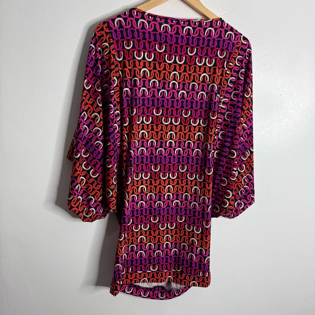NWT Trina Turk‎ Echo Chain Link Tunic Swimsuit Coverup Multicolor Small Stretch - Image 4