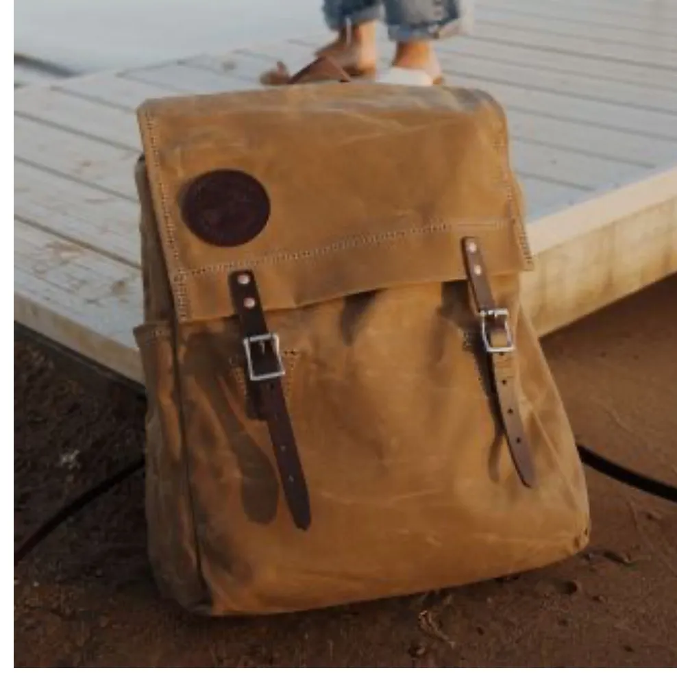 Duluth Pack Scoutmaster Canvas Pack in Khaki Rugged Outdoor Backpacking Gorpcore Brown - Image 2